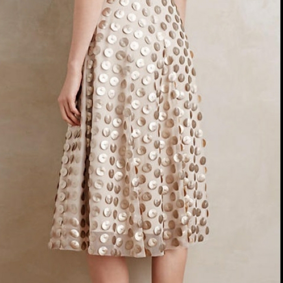 RARE Anthropologie Eva Franco Tulle Polka Skirt, Beige, 12P - Picture 3 of 12